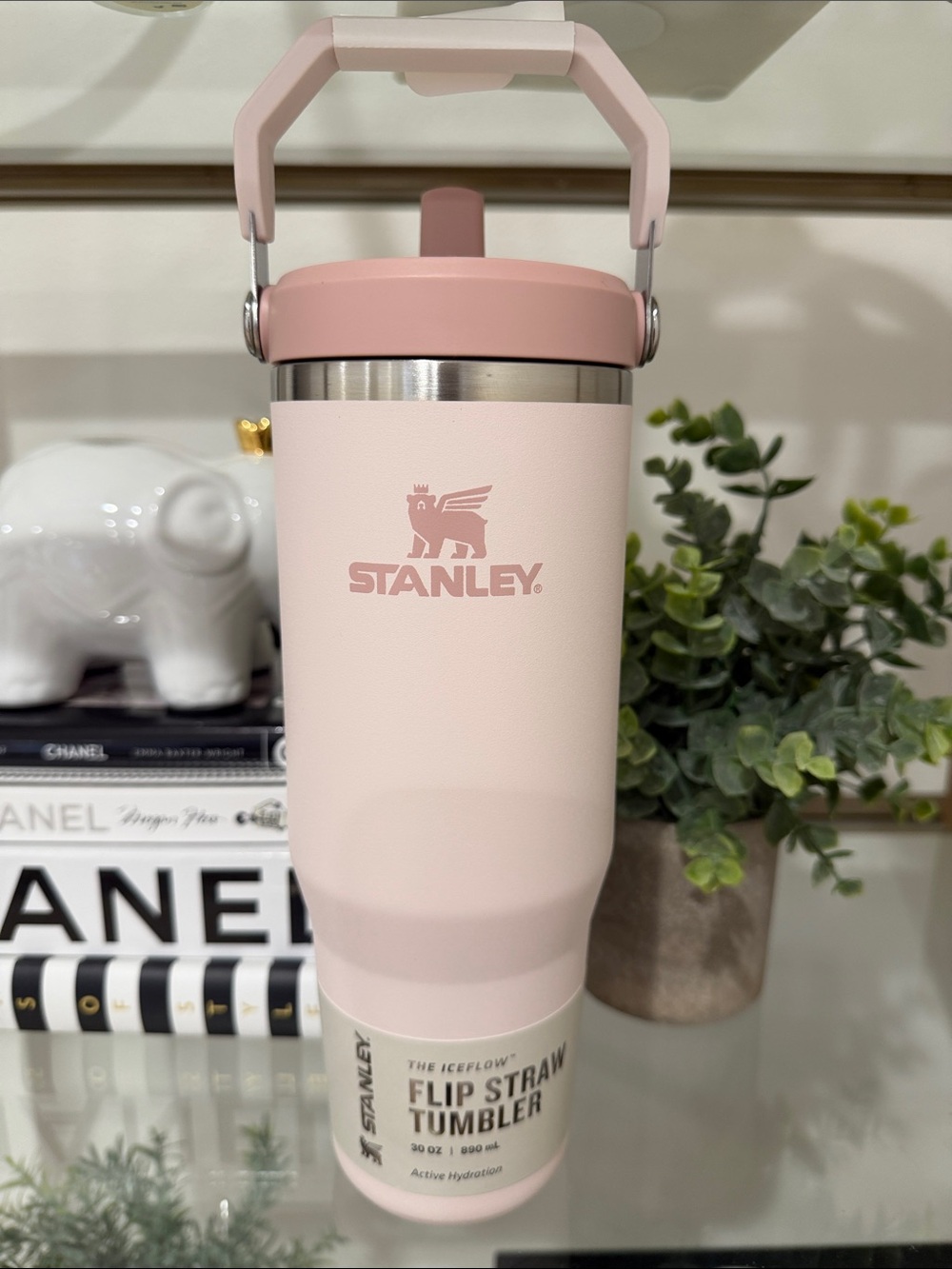 Stanley Pale Pink Flip Straw Tumbler with Handle